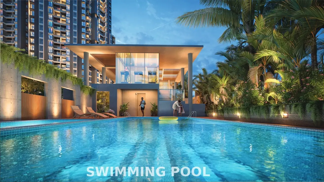 Swimming pool and courtyard seating