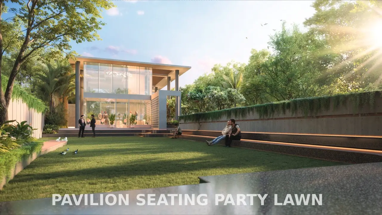 Party lawn and pavilion seating